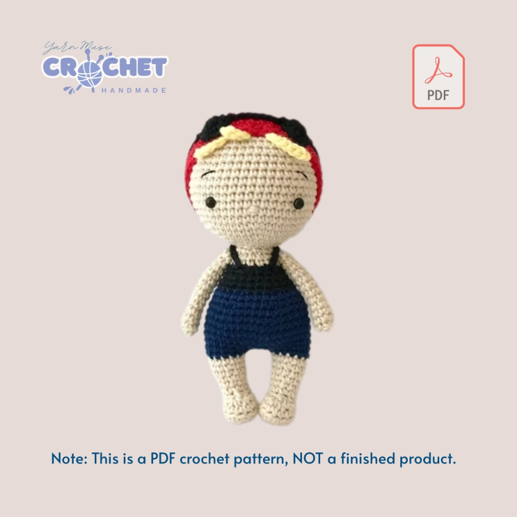 Doll and Accessories Beginner Crochet Set – PDF Pattern