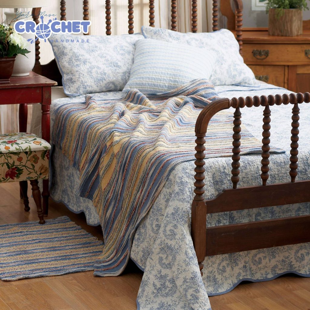 Free Knitted Striped Throw and Rug Pattern – Printable PDF Tutorial