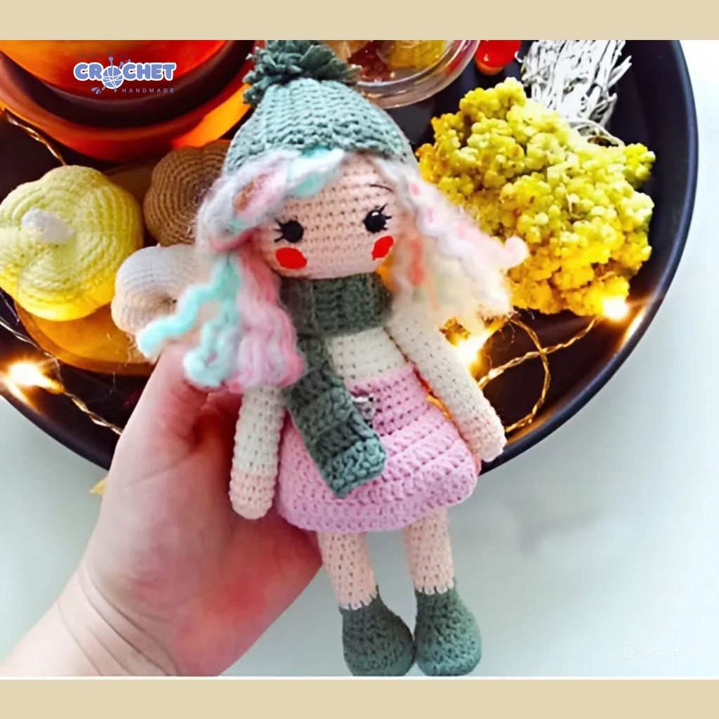 MQ-020-“Cotton Candy Lily Crochet Doll Amigurumi PDF Pattern Tutorial