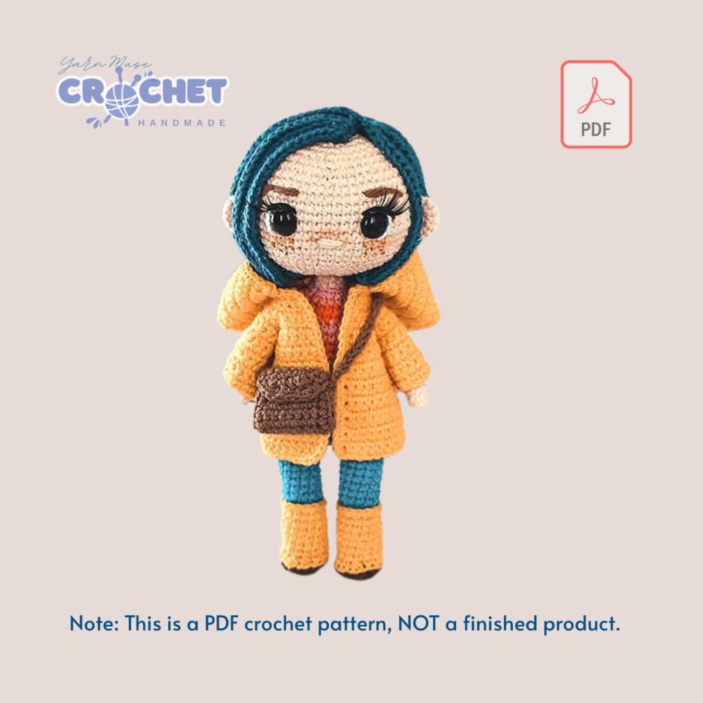 MQ-061-Amigurumi Doll Crochet Pattern PDF Easy Step by Step Tutorial