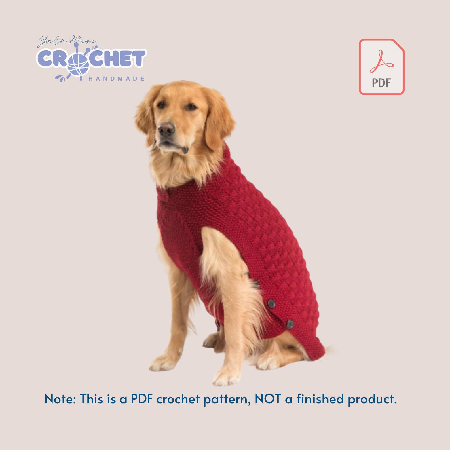 Clifford Dog Sweater Crochet Pattern Yarn Muse Crochet 2