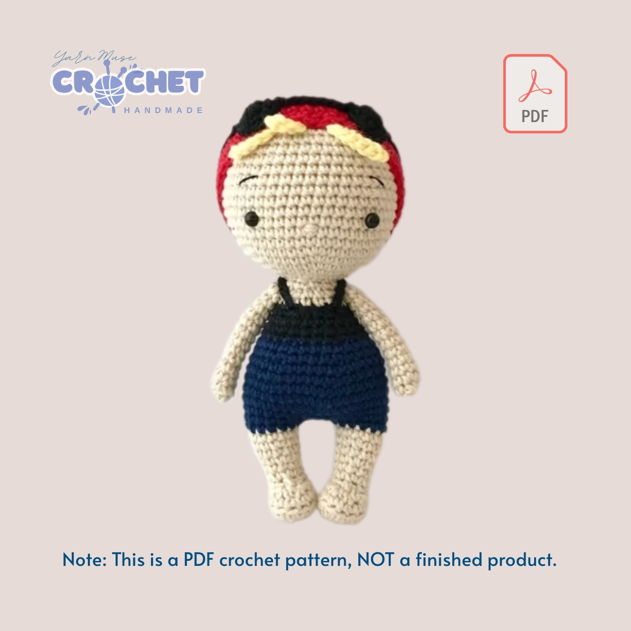 Doll and Accessories Beginner Crochet Set – PDF Pattern