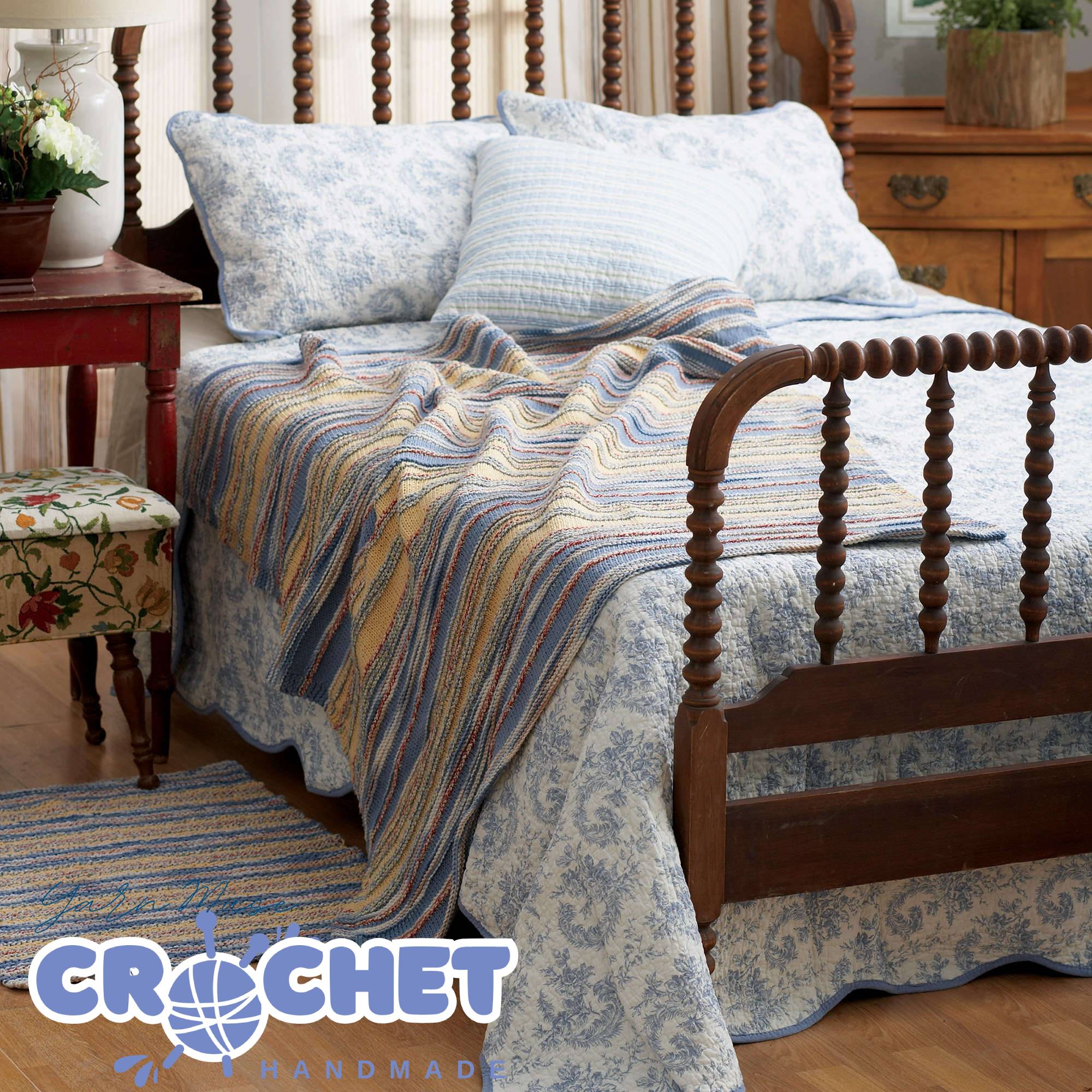 Free Knitted Striped Throw and Rug Pattern – Printable PDF Tutorial