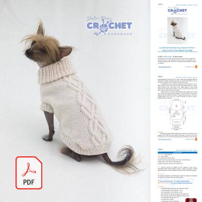 Lion Brand Wool Ease Dog Sweater Pattern – Easy Crochet Prep Sweater for Dogs