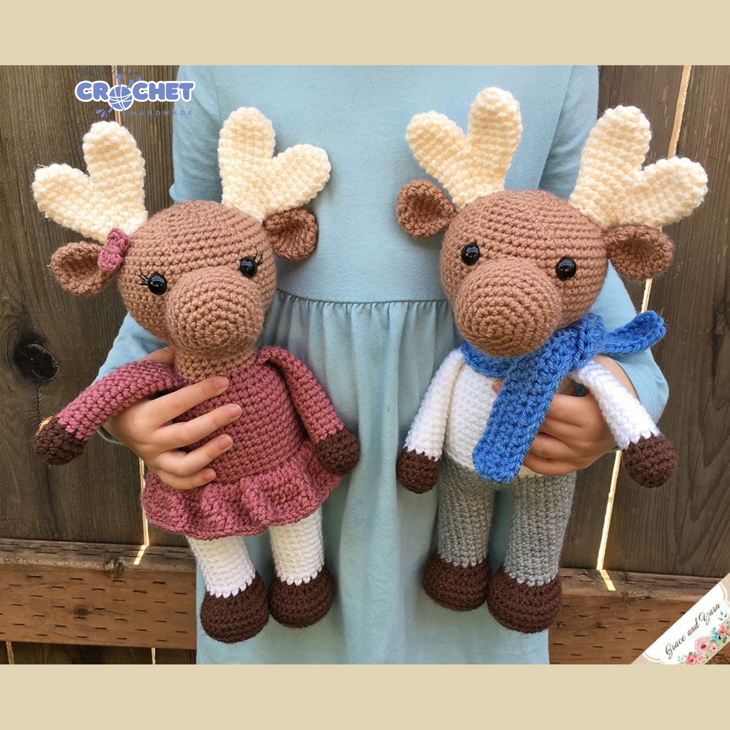 MQ-23-Amigurumi Moose Crochet Pattern PDF Tutorial