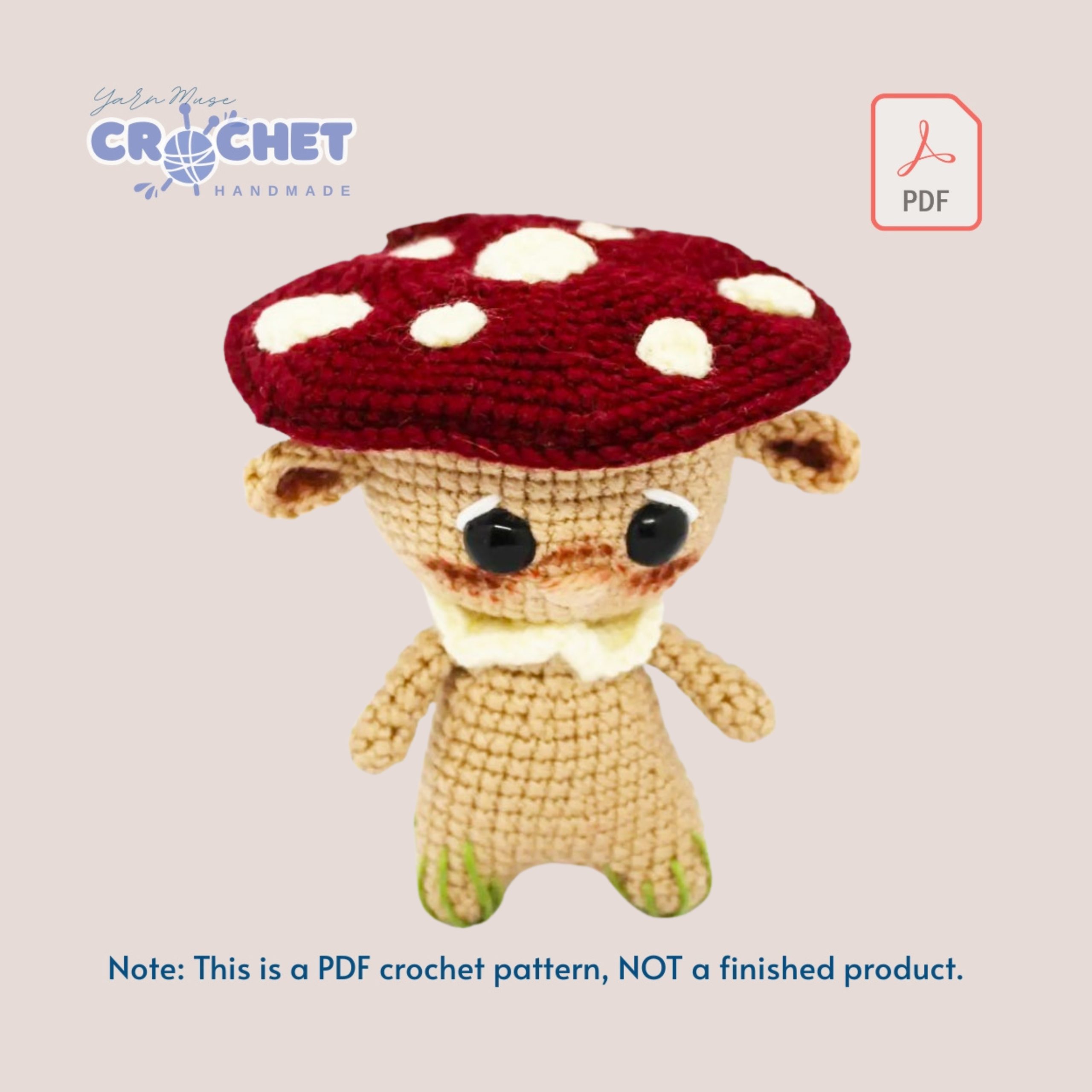 MQ-045-Cute Mushroom Hat Doll Crochet Tutorial PDF
