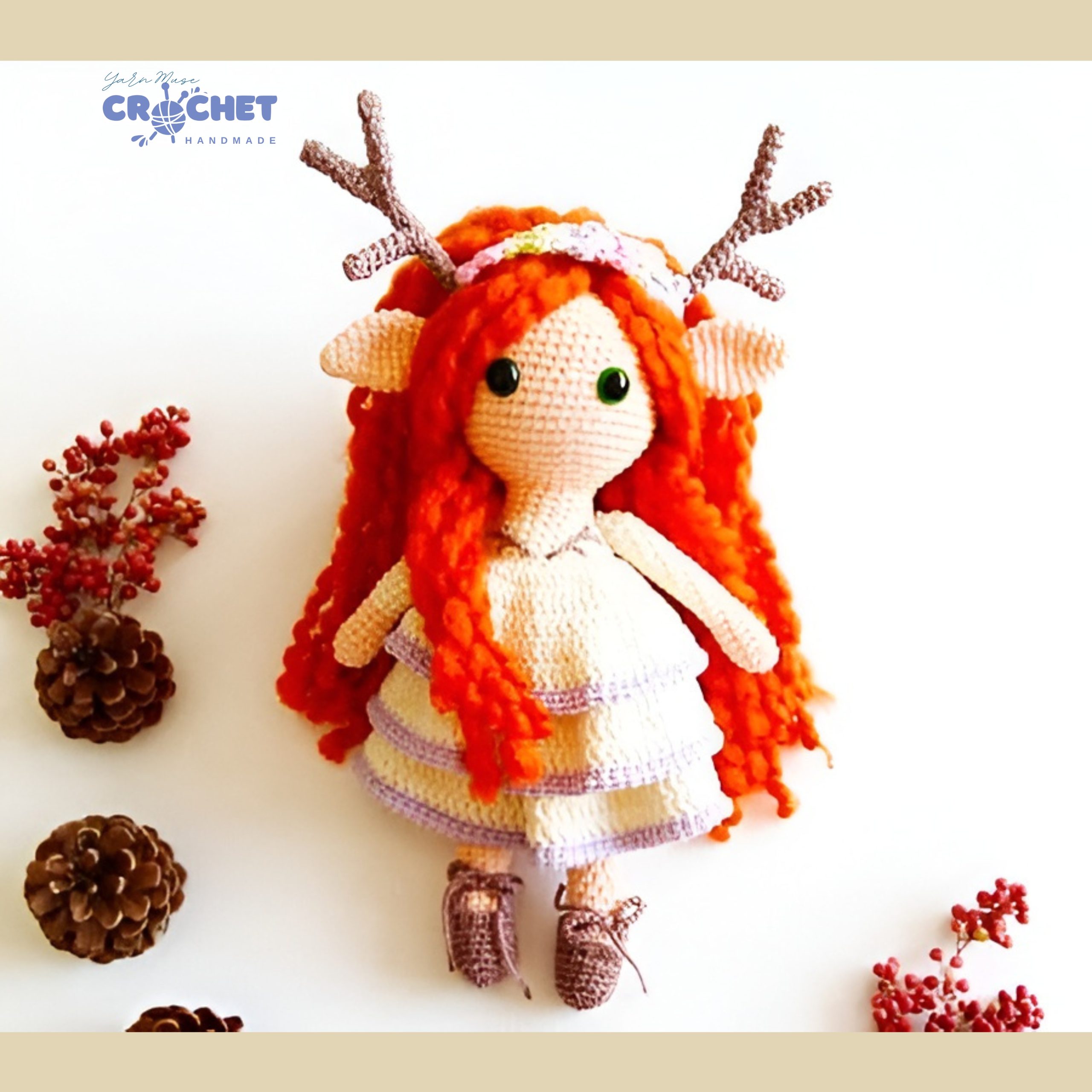MQ-022-Crochet Gazelle Deer Girl Amigurumi Pattern PDF Tutorial for Beginners
