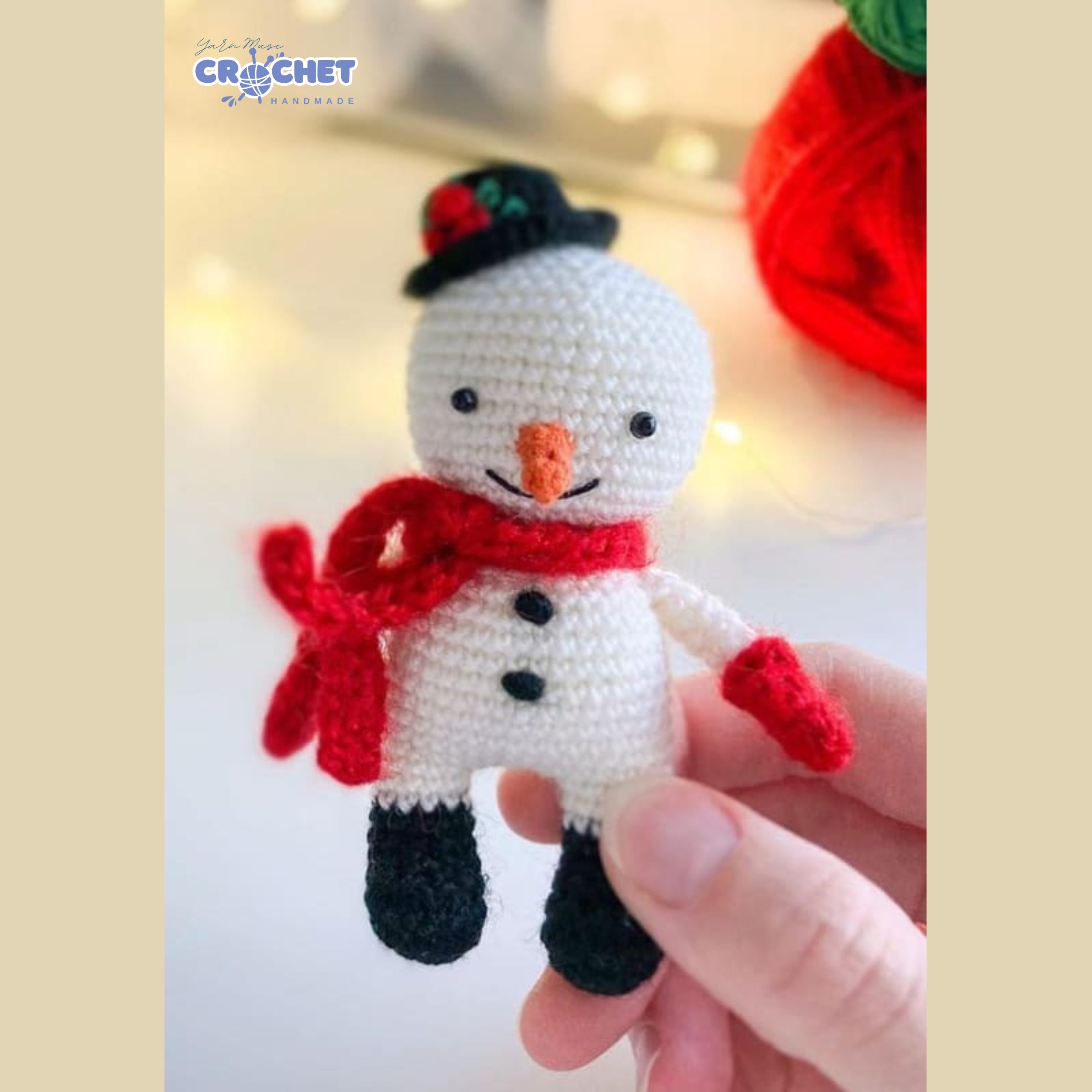 MQ-014-Crochet Snowman Amigurumi PDF Pattern