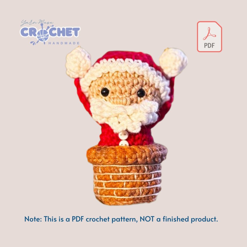 MQ-30-Santa Claus in the Chimney Crochet Pattern DIY Christmas Amigurumi Tutorial PDF