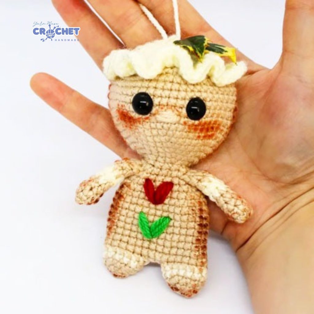 MQ-032-Crochet Ragdoll Gingerbread Man PDF Pattern Easy Amigurumi Christmas Tutorial