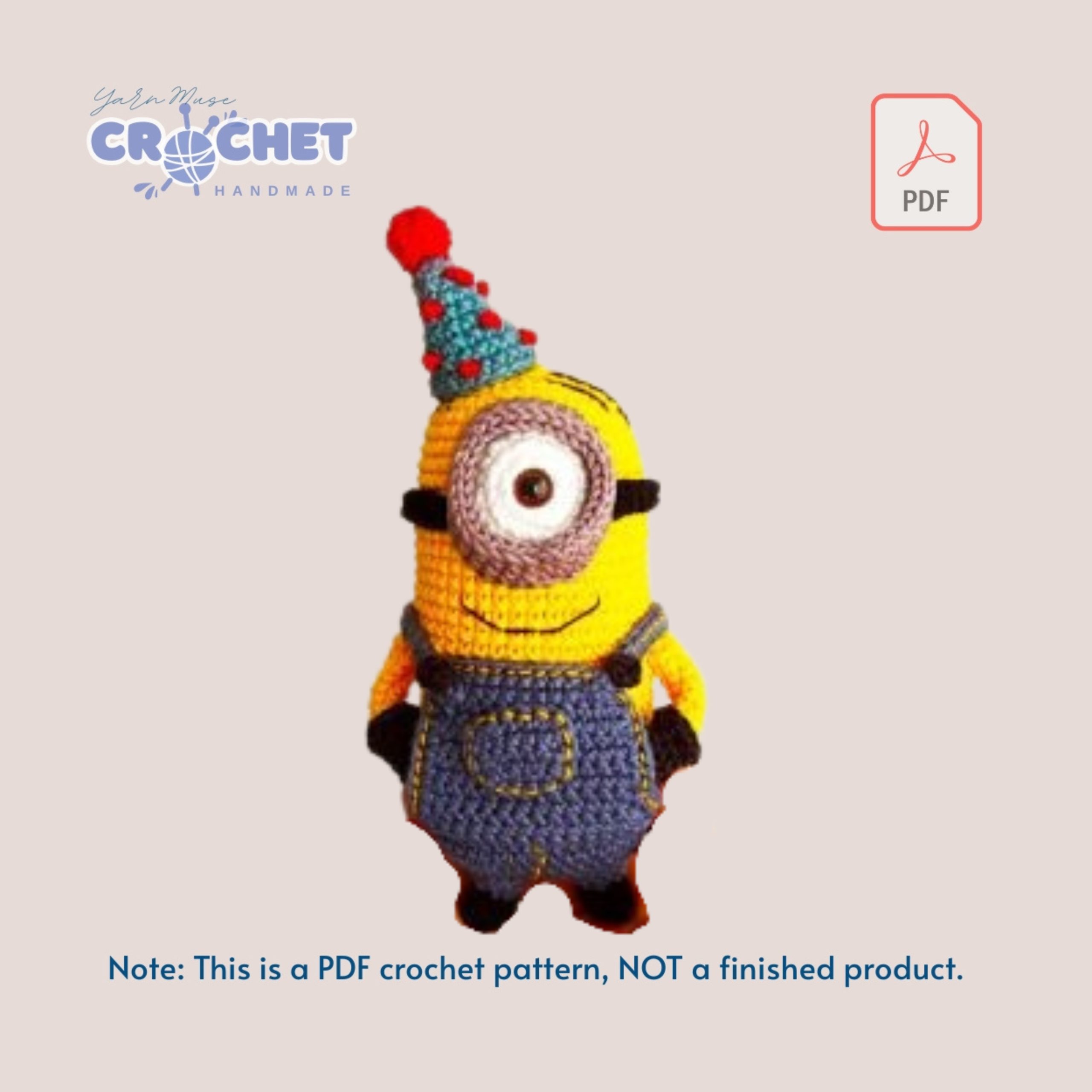 MQ-032-Cute Minion Amigurumi Pattern PDF Tutorial