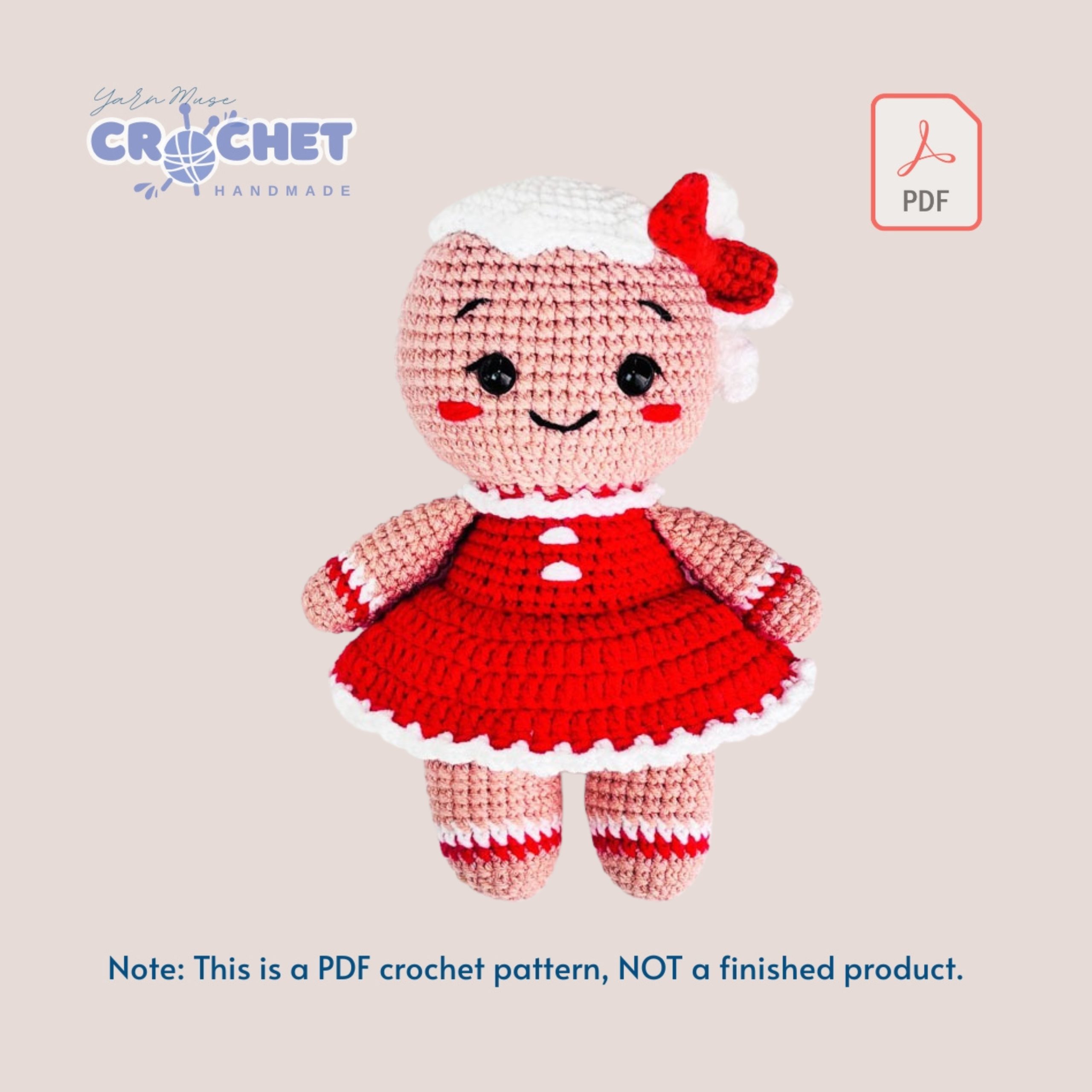 MQ-035-Gingerbread Girl Crochet PDF Pattern for Beginners