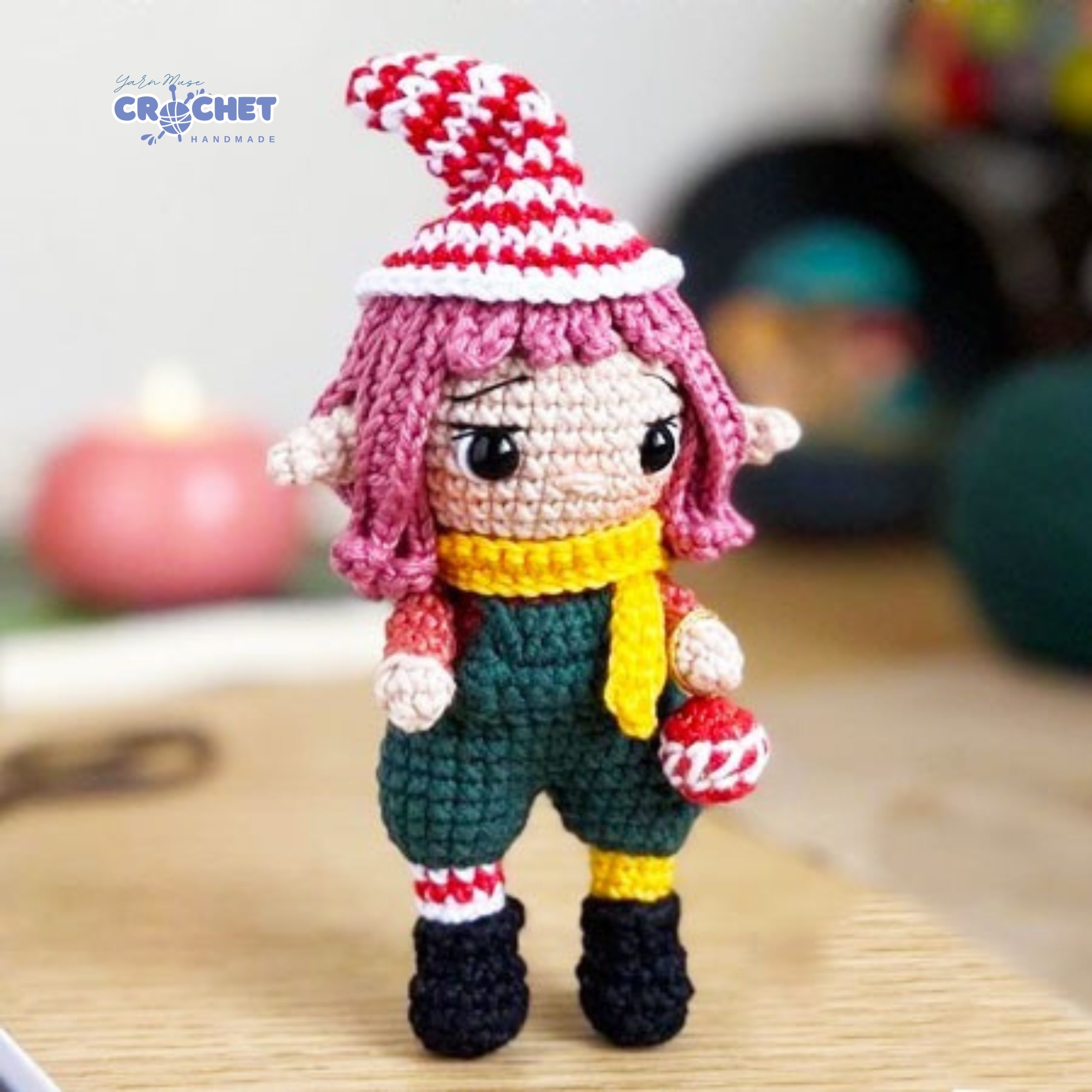 MQ-037-Christmas Elf Girl Doll Crochet Pattern PDF