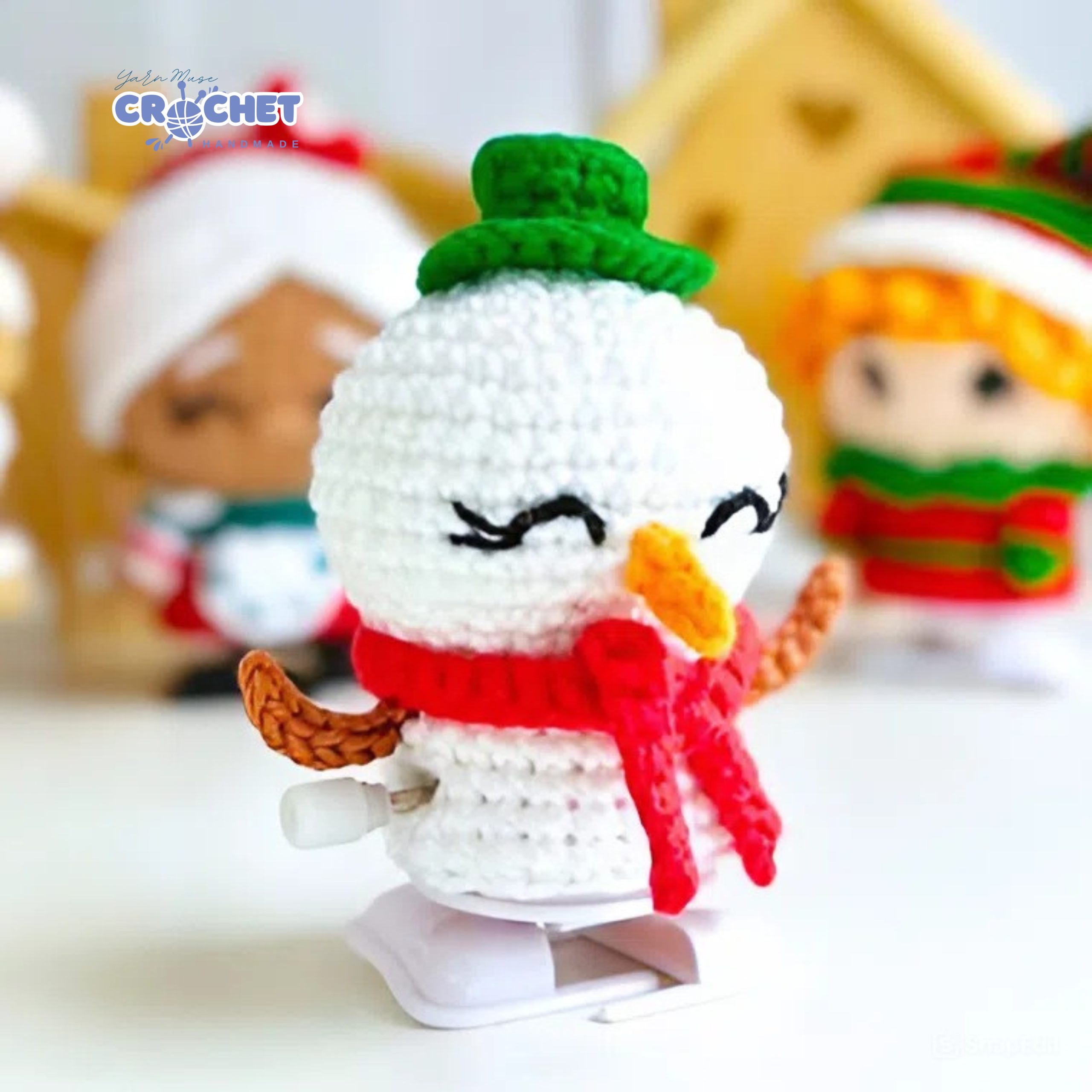 Wind Up Crochet Snowman Pattern PDF