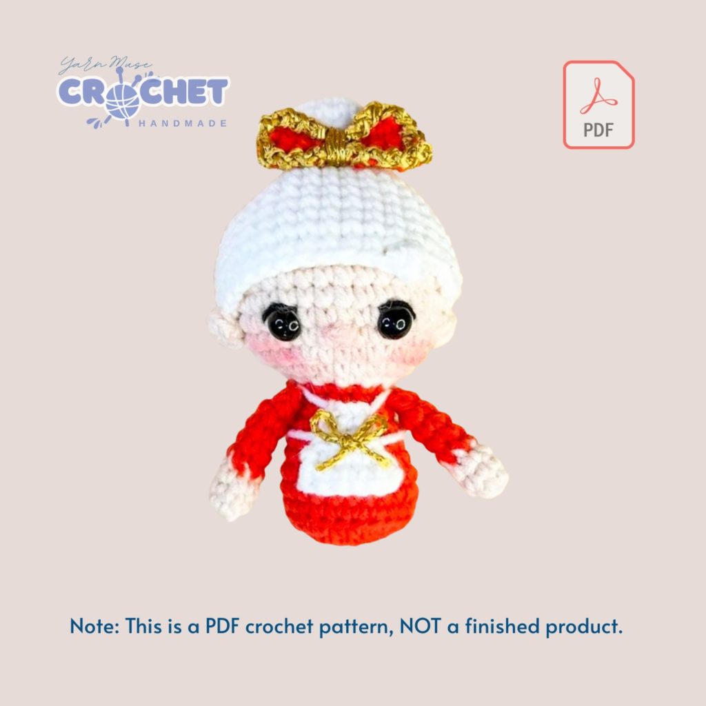 MQ-039-Mother Claus Crochet Ornament Pattern Christmas Tree PDF Tutorial