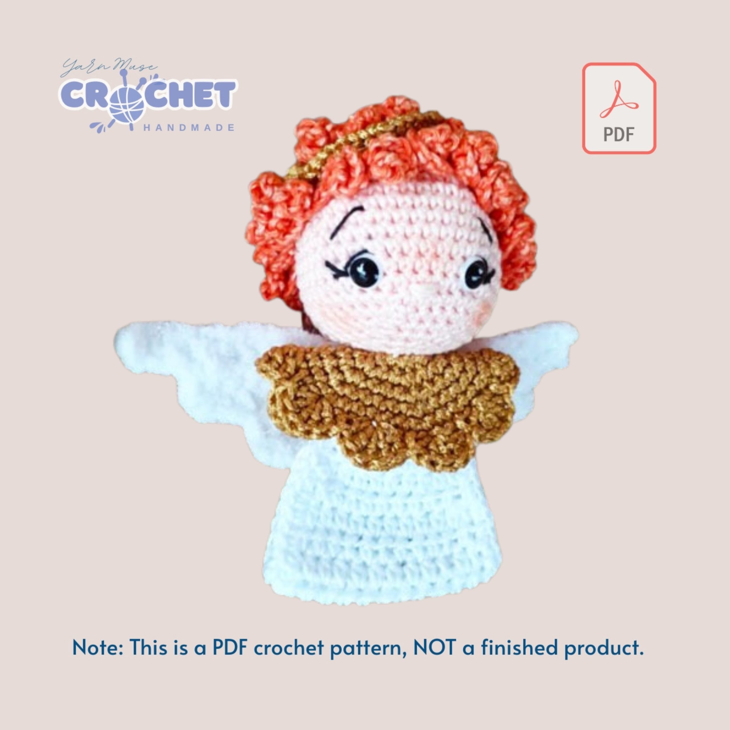 MQ-041-Crochet Angel PDF Pattern Easy Step by Step Tutorial