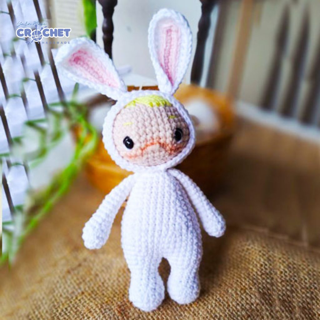MQ-042-Crochet Bunny Doll Pattern Free PDF Amigurumi Tutorial