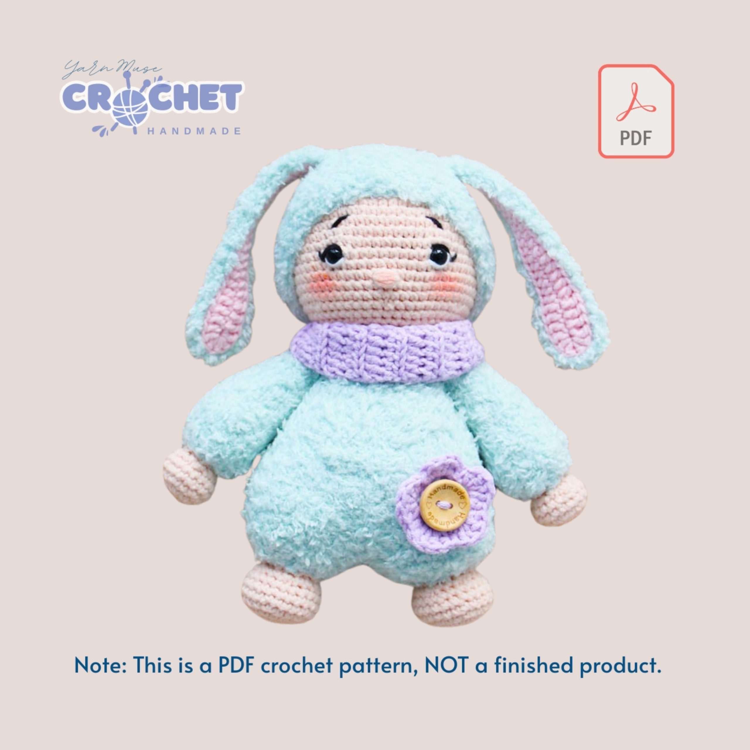 MQ-044-Honeybun Handmade Crochet Doll PDF Pattern for Beginners