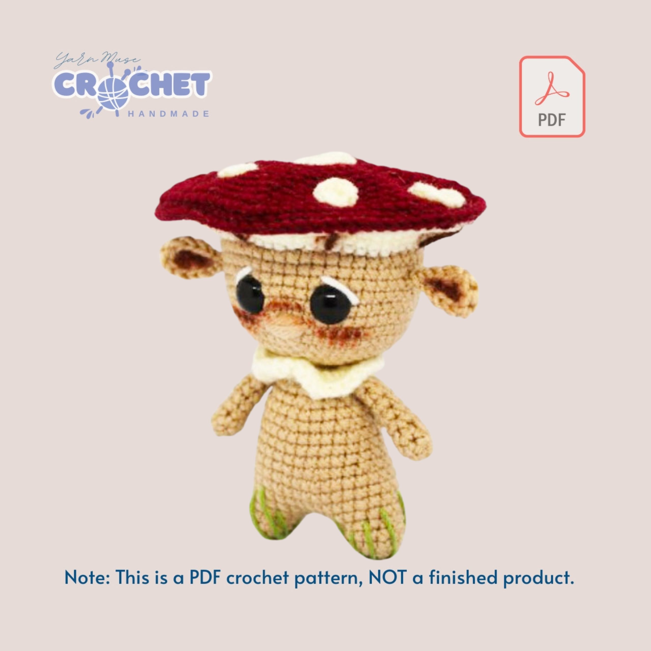 MQ-045-Cute Mushroom Hat Doll Crochet Tutorial PDF