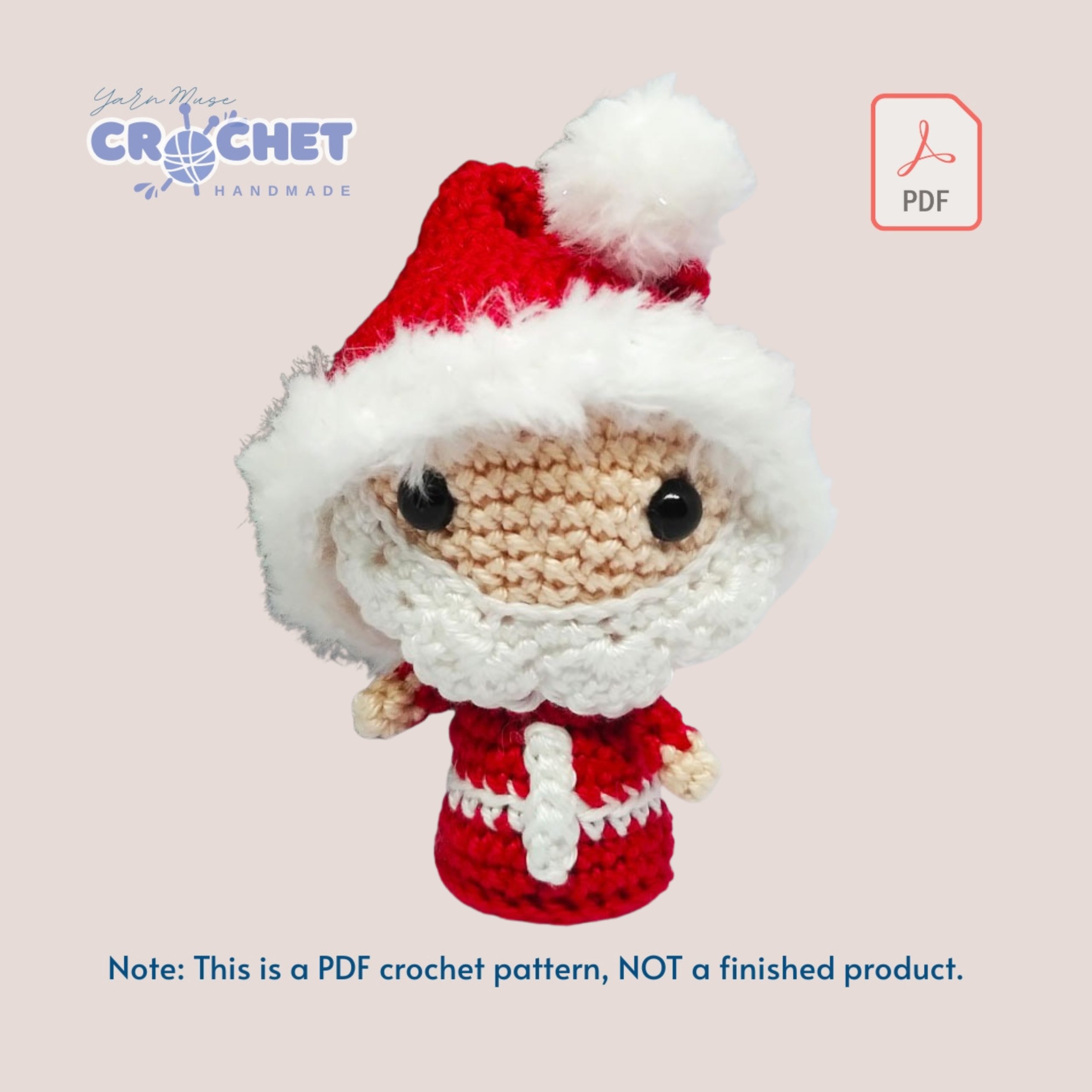 MQ-047-Little Santa Claus Amigurumi Keychain Crochet Pattern PDF
