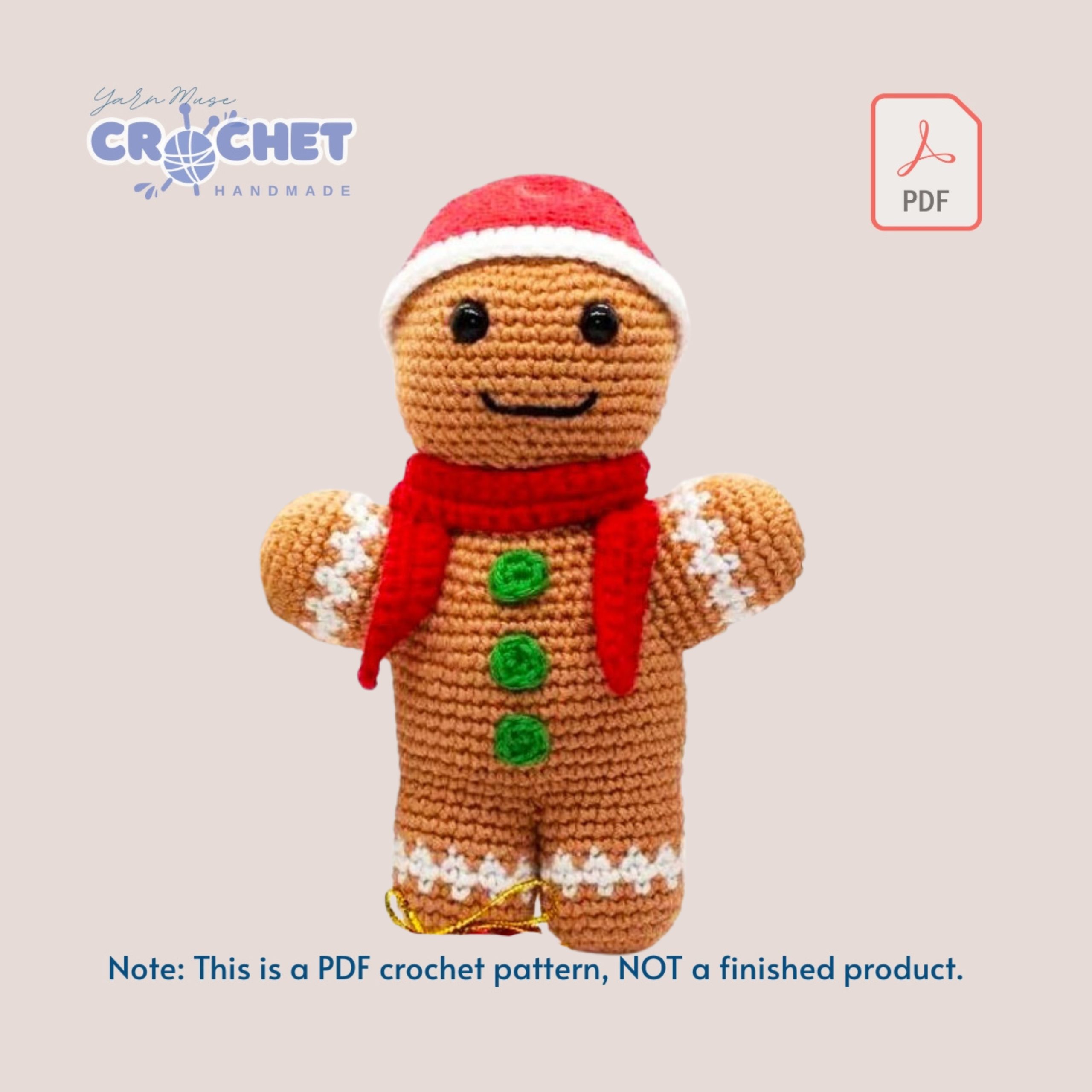 MQ-049-Gingerbread Cookie Man Amigurumi PDF Pattern