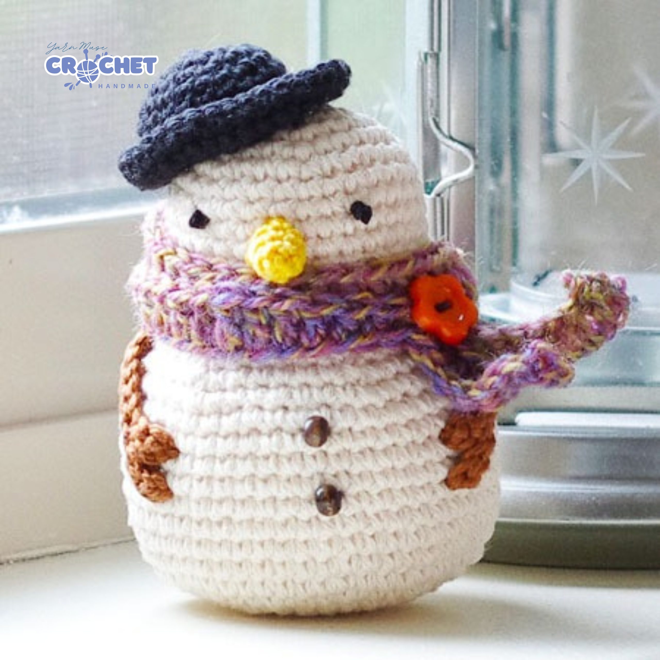 MQ-052-Snowman Amigurumi Christmas Ornament Crochet Pattern (PDF Tutorial)