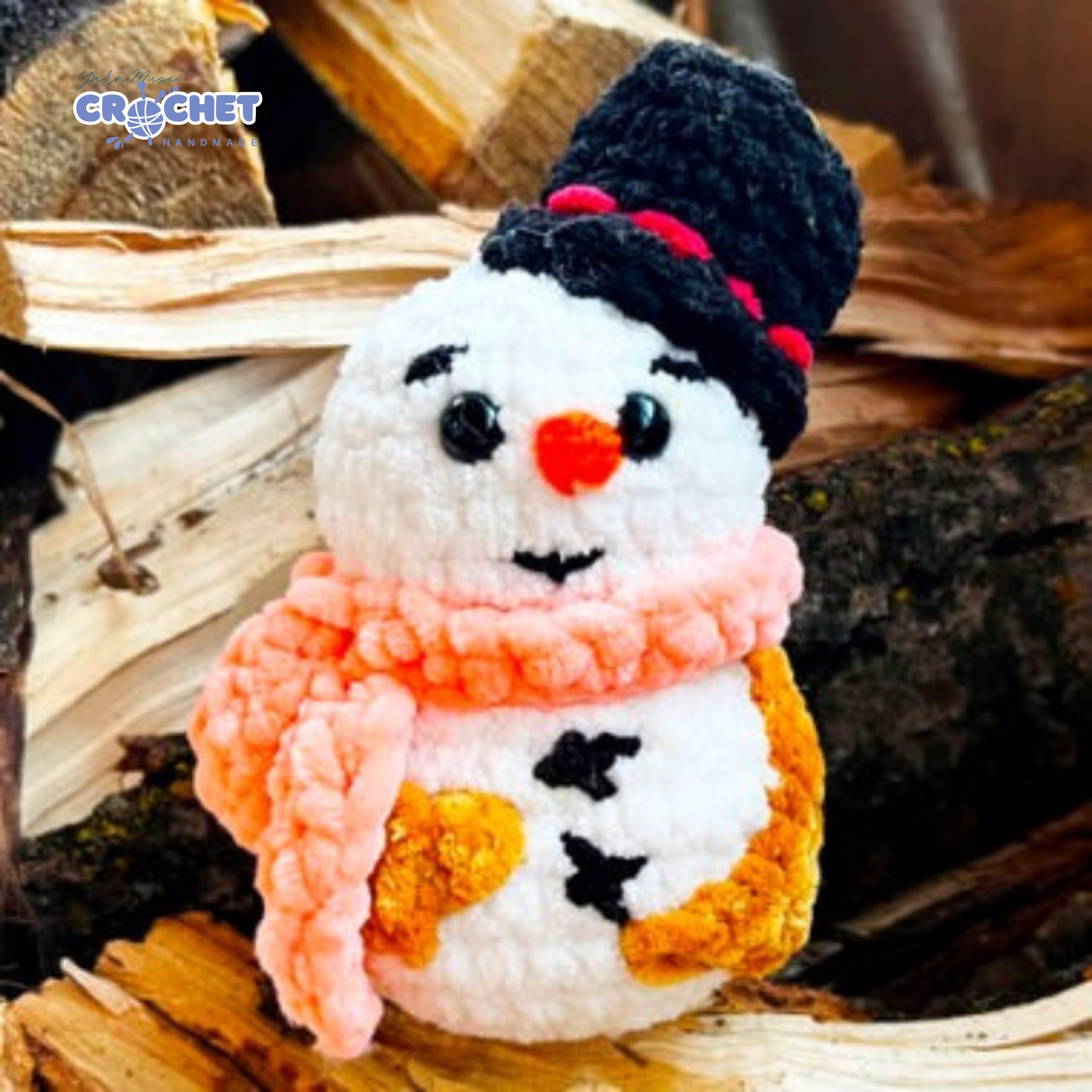 MQ-054-Christmas Snowman Daniel Amigurumi Crochet Pattern (PDF Tutorial)