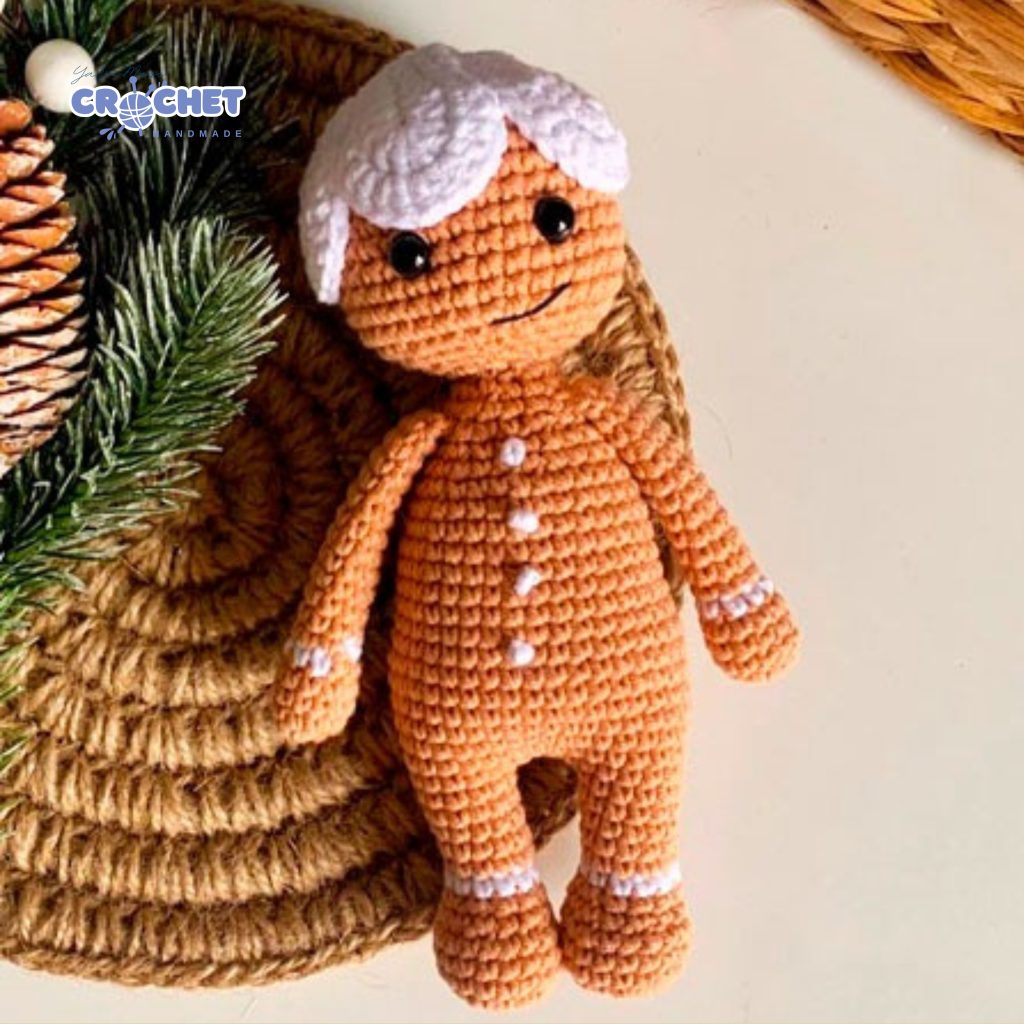 MQ-055-Beginner Gingerbread Man Amigurumi Crochet Pattern (PDF)