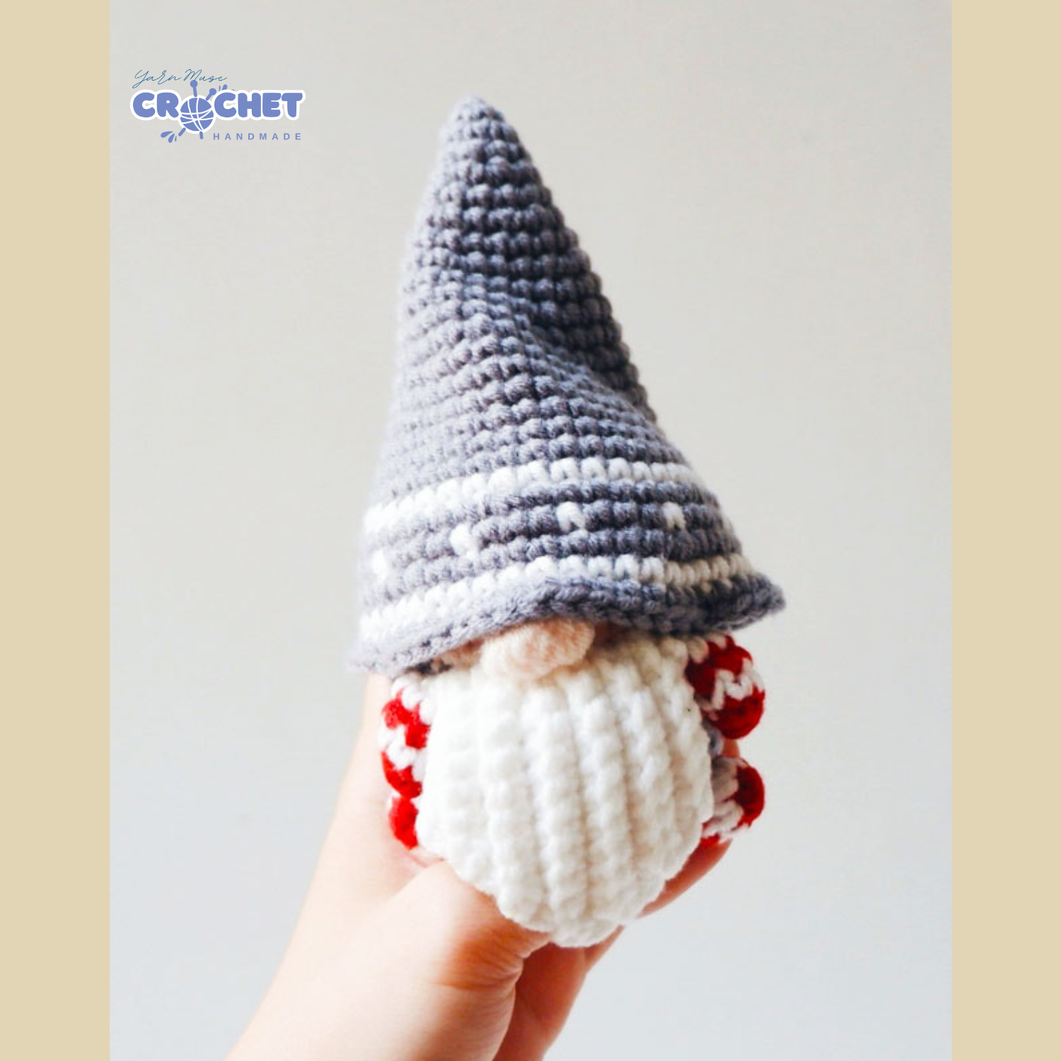 MQ-028-Petite Gnome Crochet PDF Tutorial Easy Amigurumi Pattern for Beginners