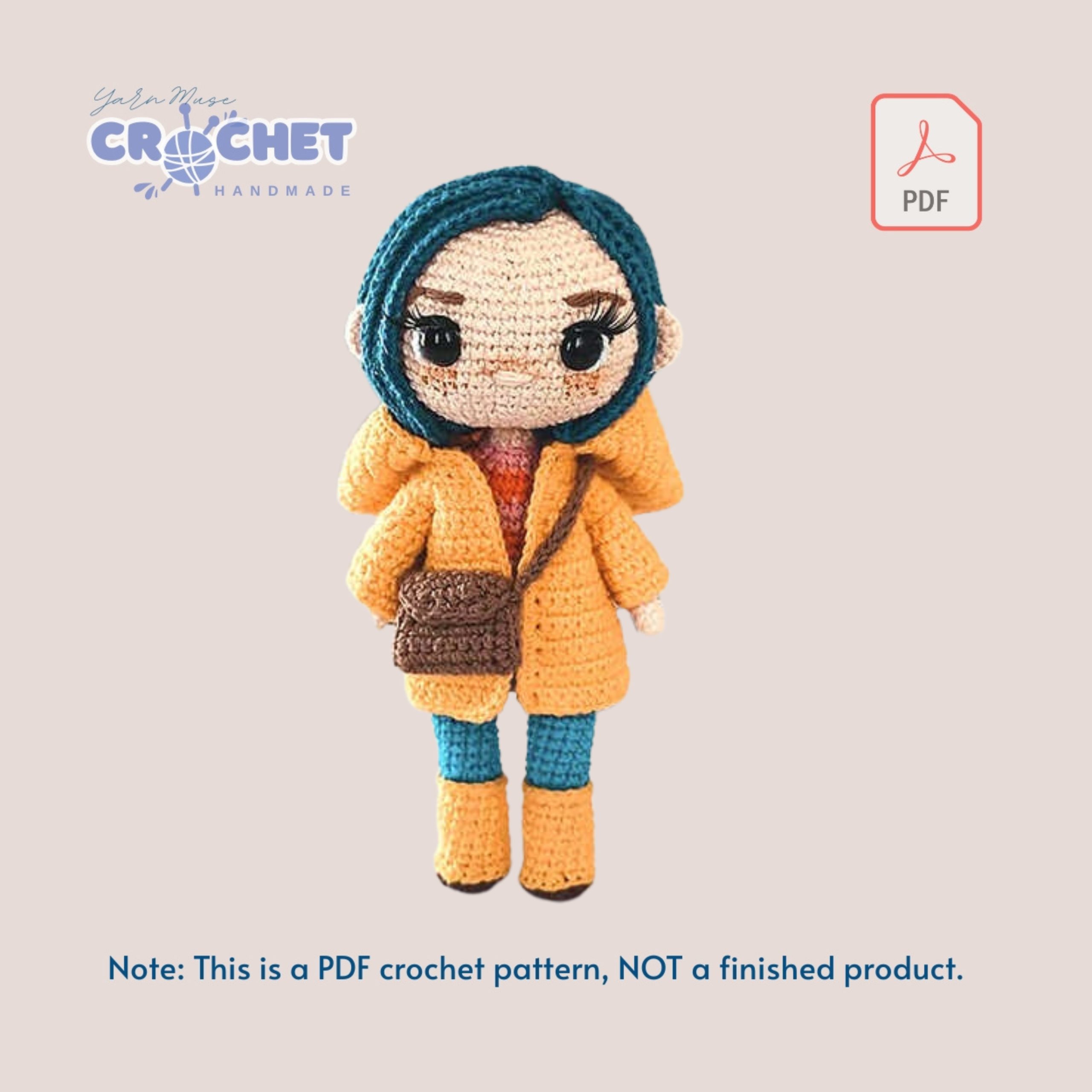 MQ-061-Amigurumi Doll Crochet Pattern PDF Easy Step by Step Tutorial