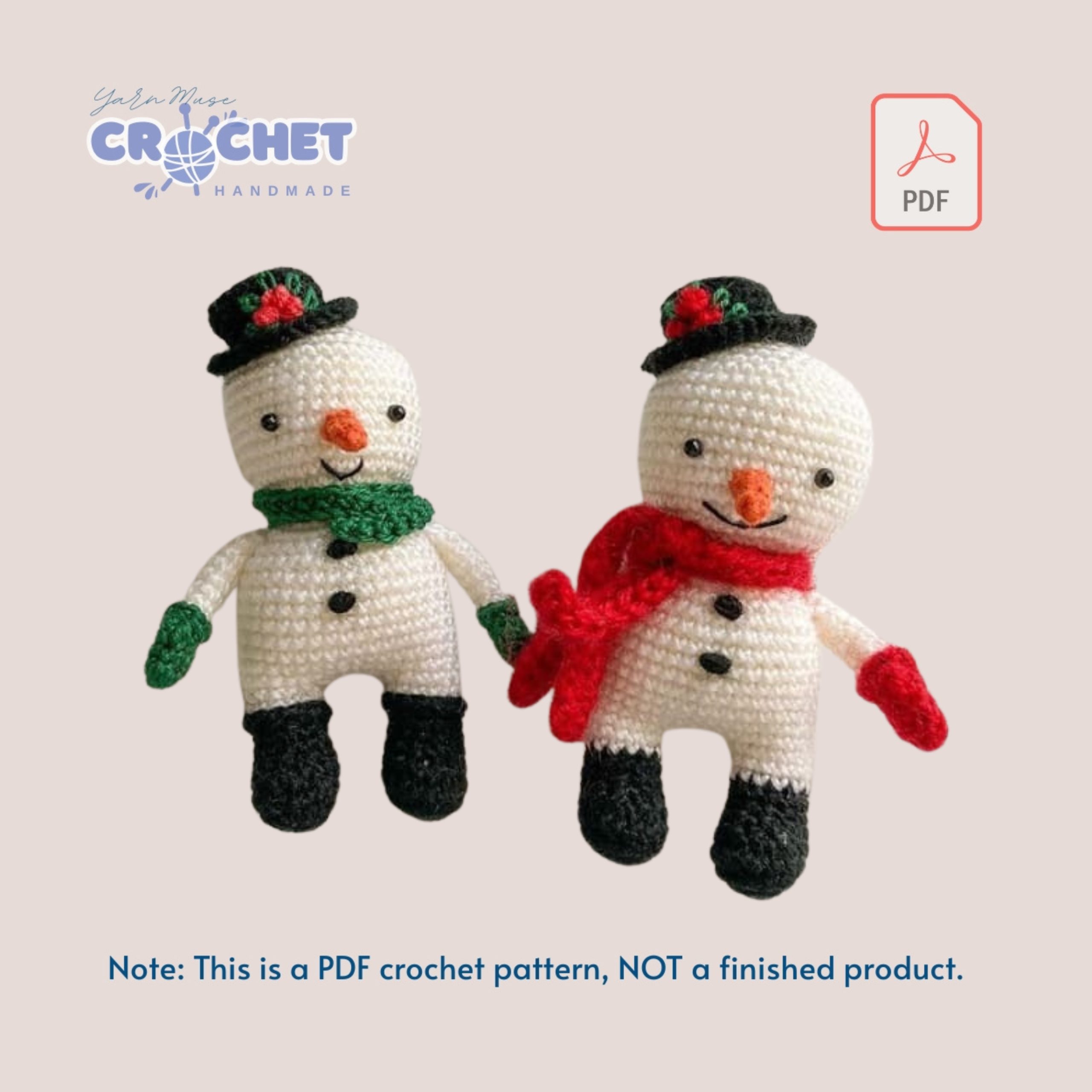 MQ-014-Crochet Snowman Amigurumi PDF Pattern