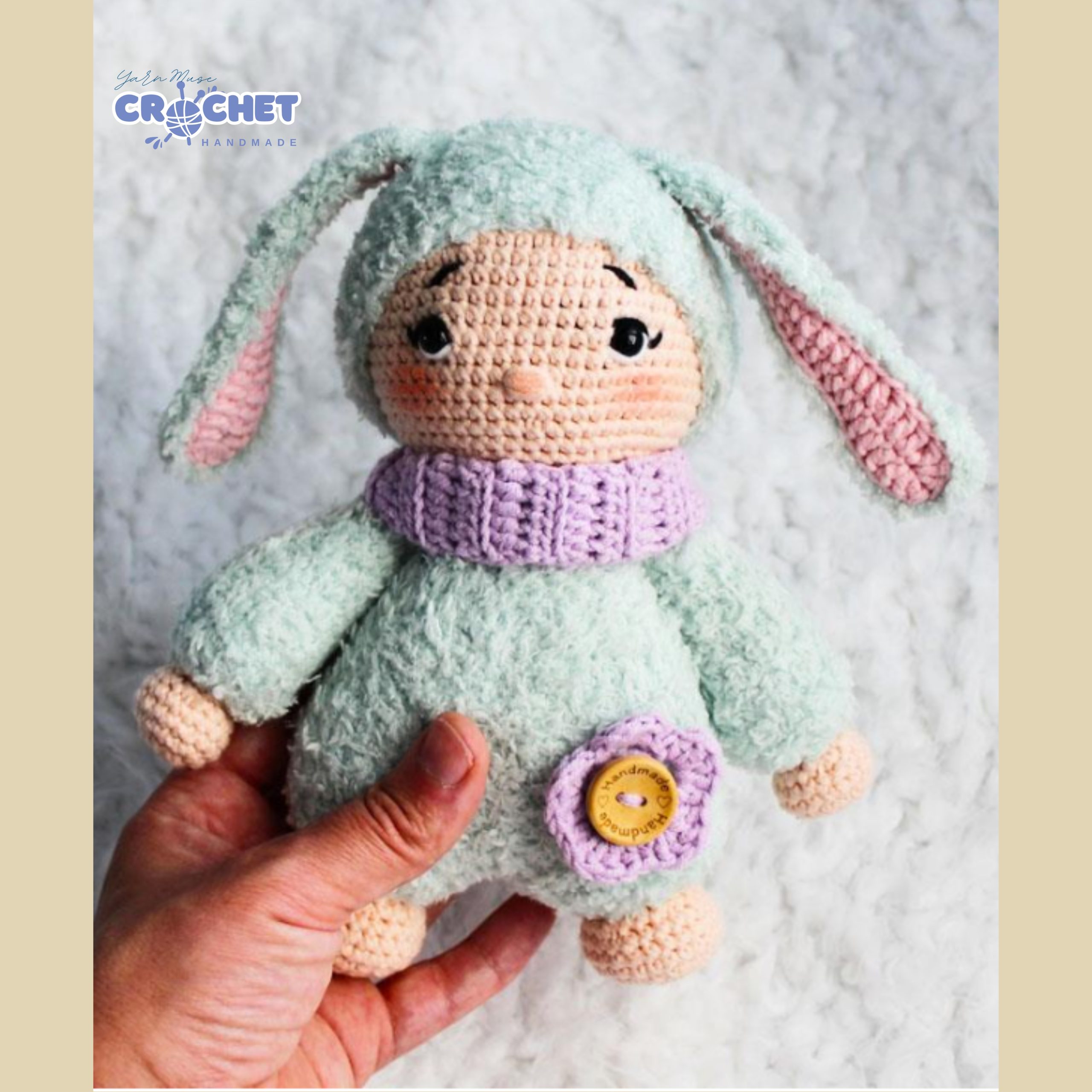 MQ-044-Honeybun Handmade Crochet Doll PDF Pattern for Beginners