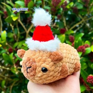 Cute Christmas Capybara Amigurumi Crochet Pattern (PDF Tutorial)