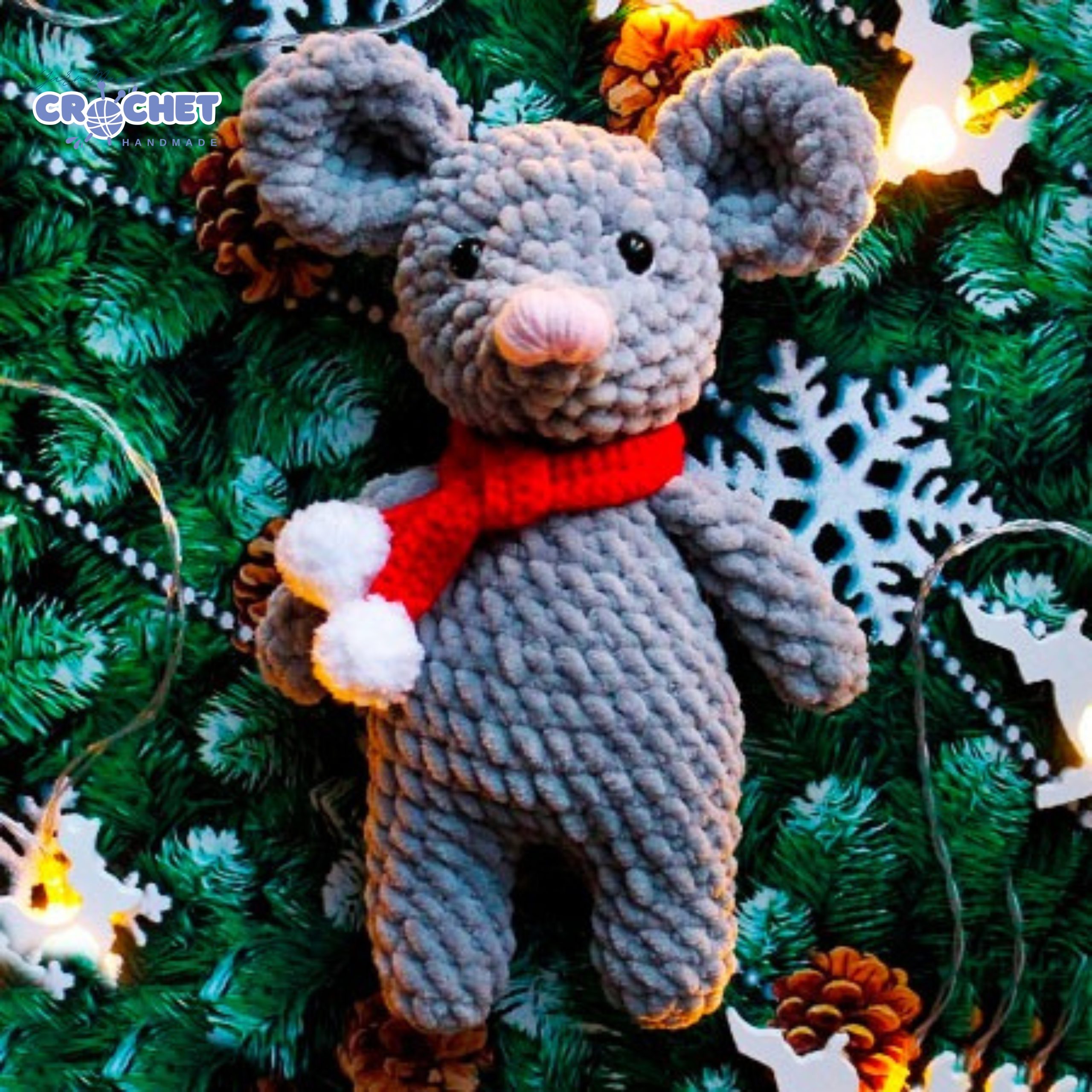 MQ-084-Plush Velvet Mouse Mighty Crochet Pattern PDF for Beginners