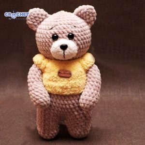 MQ-085-Easy Plush Teddy Bear Jolly Amigurumi Crochet Pattern PDF for Beginners