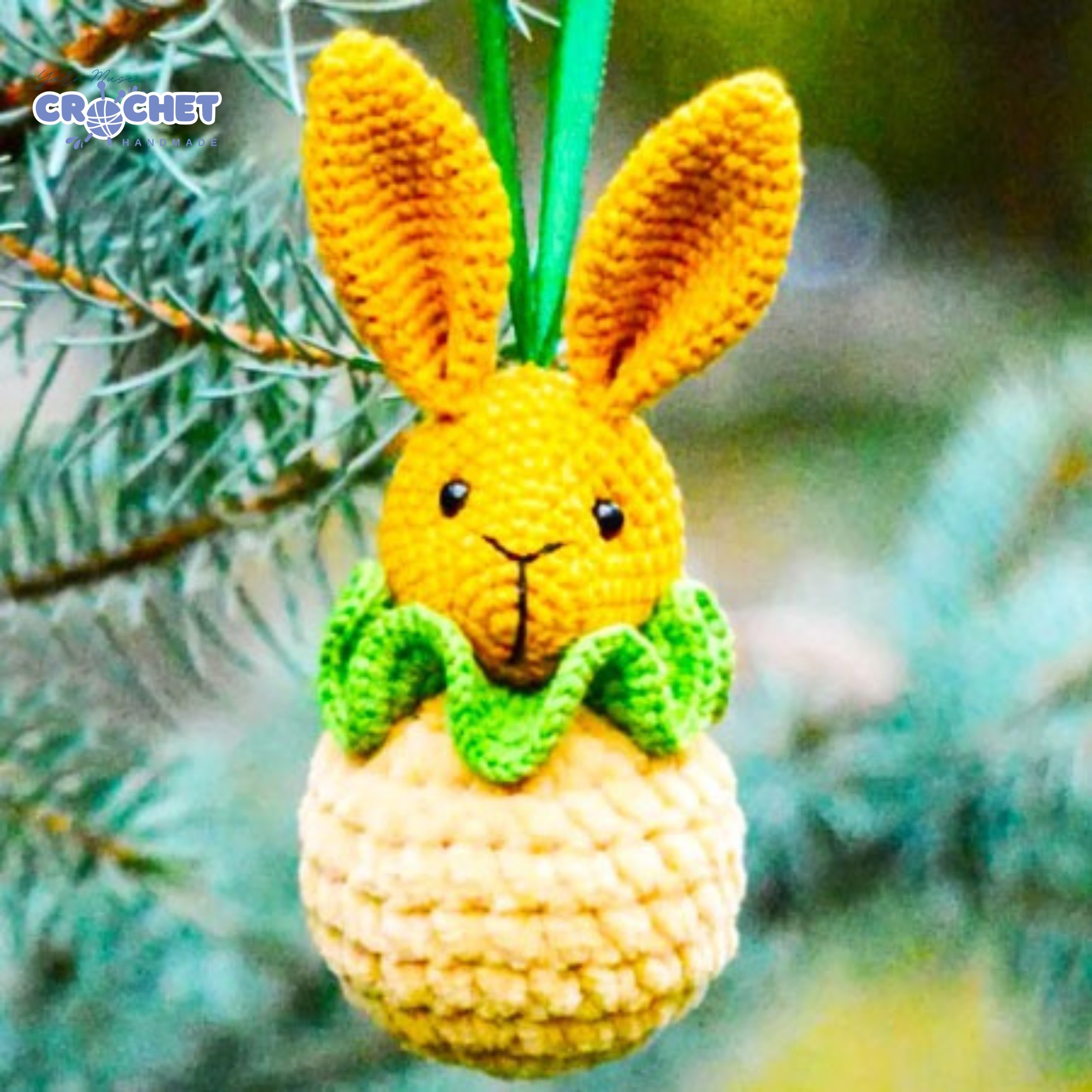 MQ-091-Christmas Ornament Bunny Amigurumi Crochet Pattern PDF