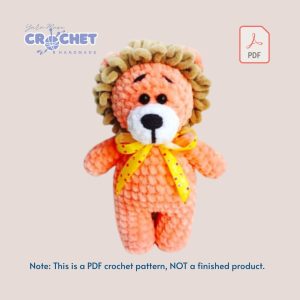 MQ-097-Caesar the Plush Lion Amigurumi Crochet Pattern for Beginners PDF
