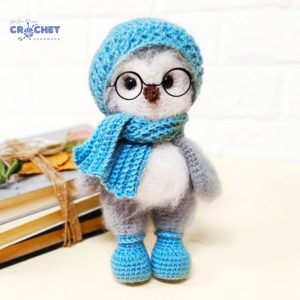 MQ-072-Amigurumi Puffy the Owl with Scarf and Hat Crochet Pattern PDF for Beginners