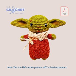 MQ-073-Amigurumi Baby Yoda in Robe Crochet Pattern PDF for Beginners