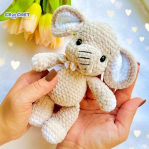 MQ-107-Crochet Mini Plush Elephant Pattern PDF Step by Step Amigurumi Tutorial