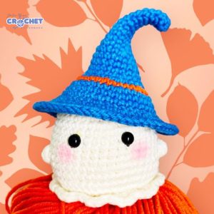 MQ-108-Ghostie Amigurumi with Blue Witch Hat Crochet Pattern PDF