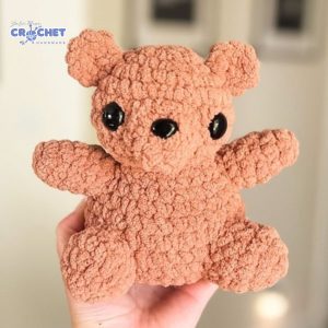 MQ-110-Chonky Plush Crochet Bear Crochet Pattern PDF Step by Step Plush Bear Tutorial