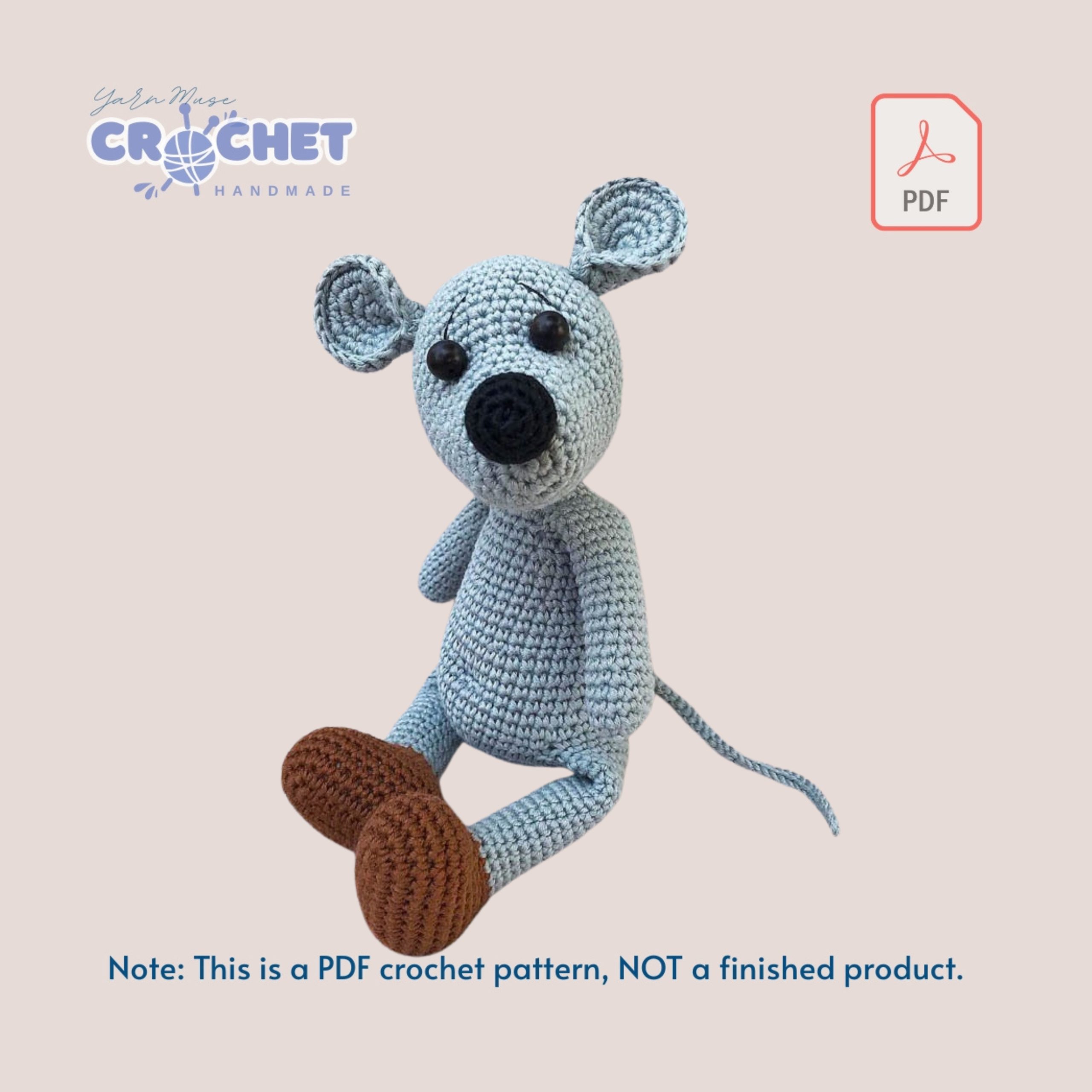 MQ-082-Mouse Jemmy with Scarf Crochet Pattern PDF for Beginners