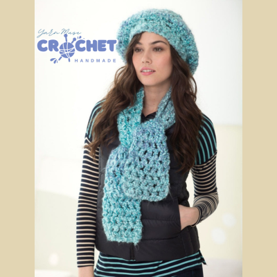 Winter Scarf Hat Sets Knitting Pattern PDF