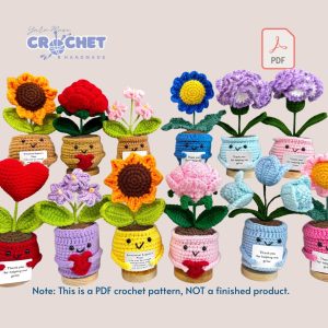 Crochet Sunflower Plant Pattern PDF Daily Positive Encouragement Birthday Gift