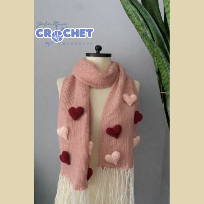 Valentine Heart Scarf Crochet Pattern