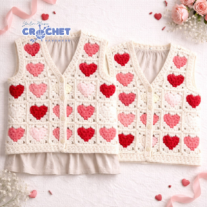 Valentine Love Square Couple Vest Crochet Pattern