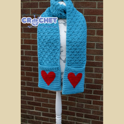 Valentine’s Day Pocket Scarf Crochet Pattern
